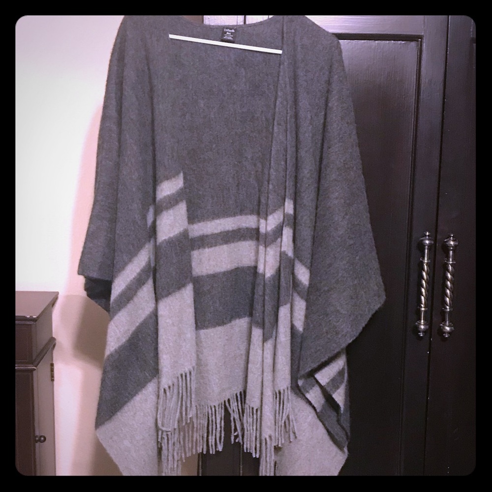 Grey Ombre Wool Shaw/Poncho